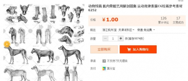 动物线稿 肌肉骨骼艺用解剖图集 运动规律素描CG绘画参考素材6252 - 163资源网-163资源网