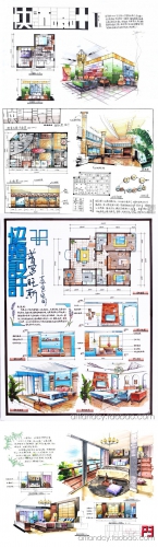 203张室内快题手绘设计素材资料 手绘效果图 新手必备设计素材 - 163资源网-163资源网