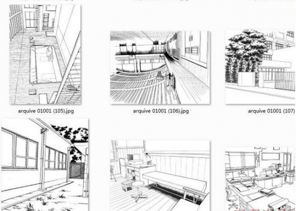 图片[5]-【学校建筑+教室陈设】漫画场景背景线稿手稿集 手绘临摹参考素材 - 163资源网-163资源网