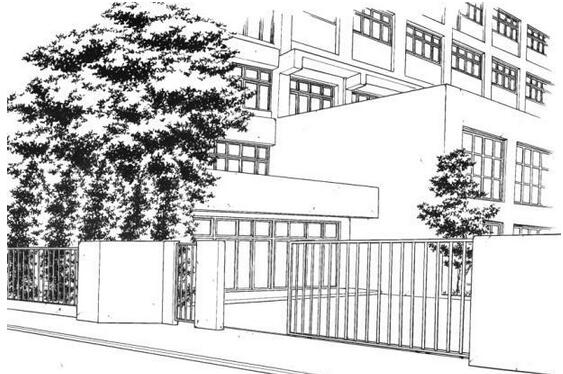 图片[2]-【学校建筑+教室陈设】漫画场景背景线稿手稿集 手绘临摹参考素材 - 163资源网-163资源网