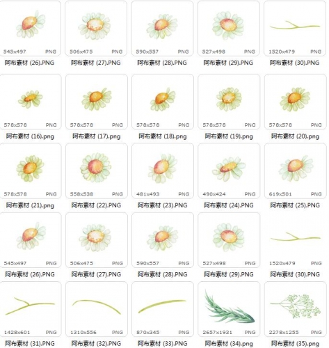 图片[4]-手绘唯美黄色水彩向日葵雏菊花朵淘宝海报请帖贺卡 PNG免抠素材 - 163资源网-163资源网