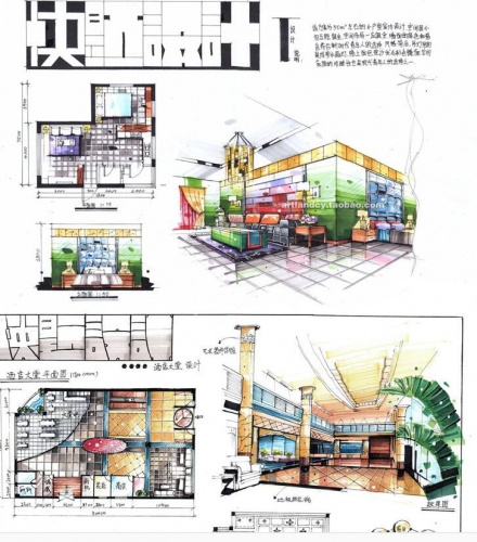 图片[2]-淘宝虚拟货源网：室内快题手绘设计图片素材资料 手绘效果图 新手必备设计素材合集 - 163资源网-163资源网