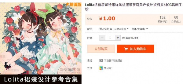 Lolita洛丽塔哥特服饰风格服装萝莉角色设计资料素材CG插画手绘 - 163资源网-163资源网