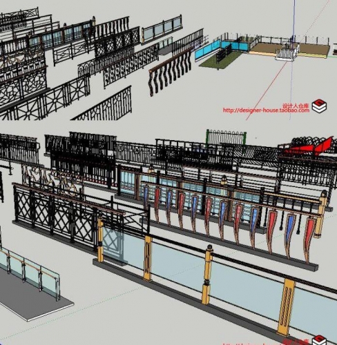 图片[2]-su栏杆护栏围墙栅栏铁艺建筑 sketchup园艺围栏景观草图大师模型 - 163资源网-163资源网