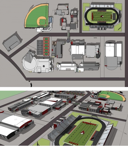 图片[2]-欧美高校教育建筑 sketchup草图大师模型 体育建筑大学校园SU精模 - 163资源网-163资源网