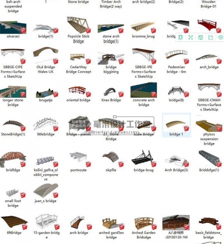 图片[4]-桥梁拱石桥木桥过街天桥SU模型市政钢架sketchup建筑景观设计素材 - 163资源网-163资源网