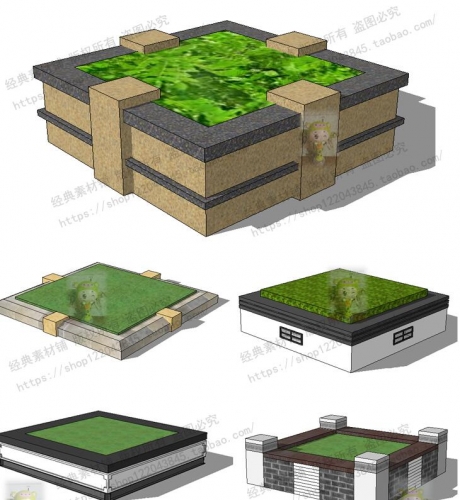 图片[2]-草图大师树池种植池花池座椅SU模型方形圆形异形景观新中式商业街 - 163资源网-163资源网