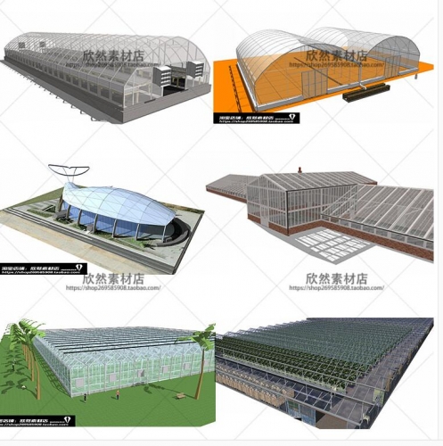 图片[2]-sketchup园林景观温室大棚阳光房乡村农业SU草图大师模型LS1-5 - 163资源网-163资源网