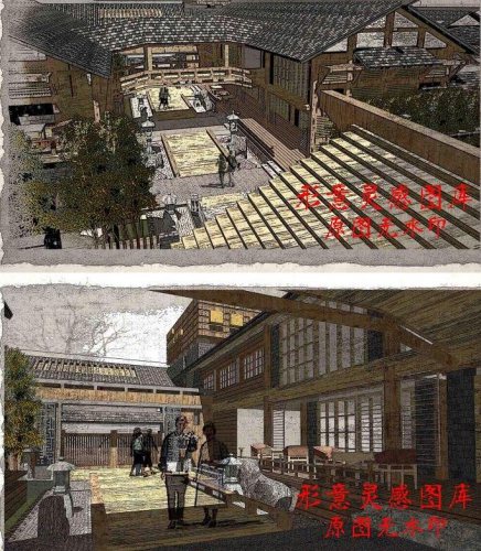 图片[3]-su模型新中式民宿 仿古山地田园乡村大型度假村宾馆建筑设计方案 - 163资源网-163资源网