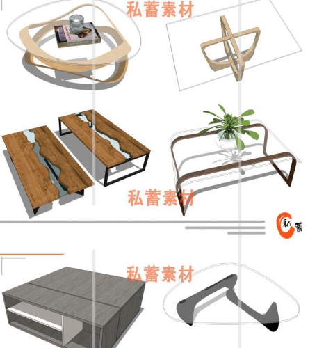 图片[3]-SU草图大师现代家具室内单体创意桌椅床沙发sketchup模型设计素库 - 163资源网-163资源网