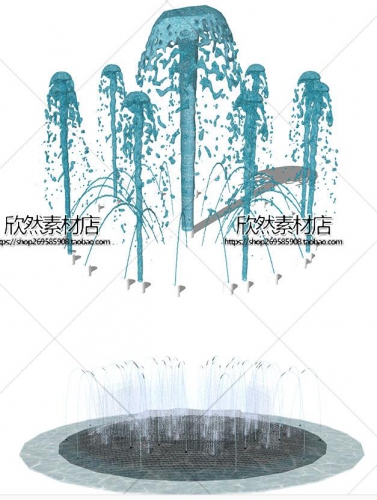 图片[2]-LS3-5园林景观水景sketchup水柱水花跌水叠水喷泉涌泉旱喷SU模型 - 163资源网-163资源网