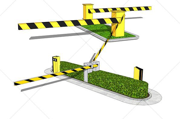 图片[2]-LS4-19大门入口自动伸缩门道闸摆闸门禁sketchup草图大师SU模型 - 163资源网-163资源网