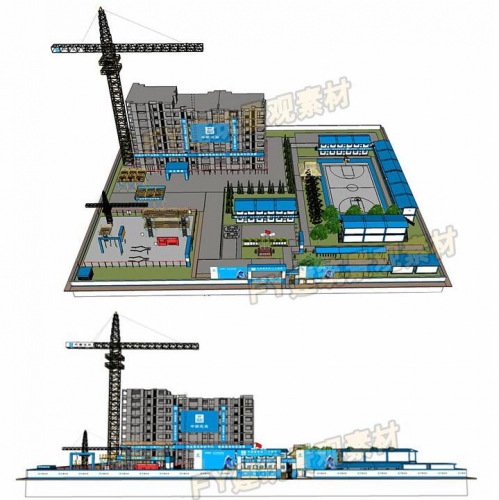 图片[3]-草图大师活动板房宿舍SU模型工地活动房板房建筑工地施工SU模型 - 163资源网-163资源网