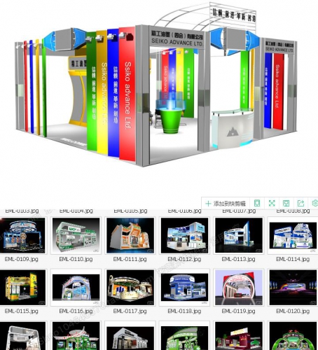 图片[3]-虚拟货源：3dmax模型 商业展览展厅设计3D模型 展示展会展柜3d效果图模型库 - 163资源网-163资源网