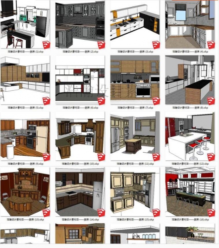 图片[4]-室内sketchup家装厨房橱柜su草图大师中式现代欧式简约模型CF-8 - 163资源网-163资源网