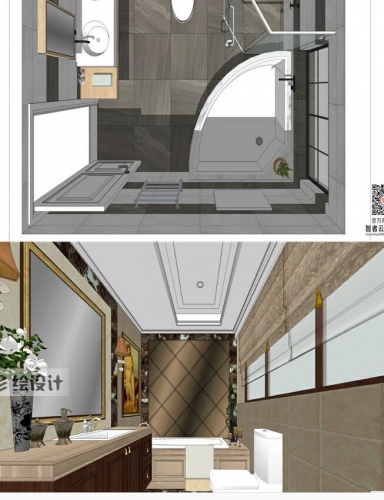 图片[5]-sketchup模型现代简约北欧美式欧式卫生间室内家装草图大师SU模型 - 163资源网-163资源网