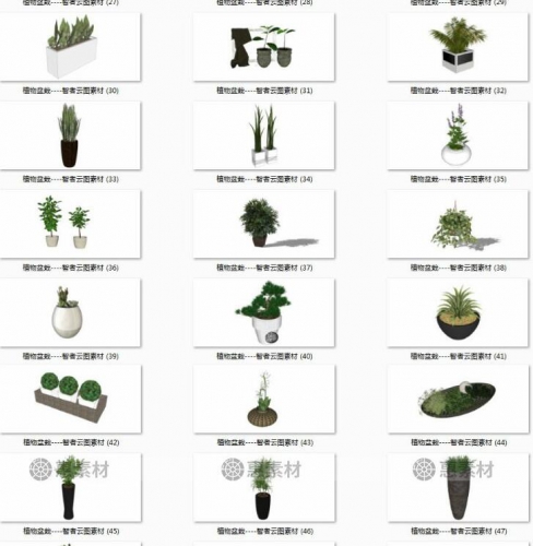 图片[5]-sketchup模型 室内装饰植物盆栽绿植花架花瓶草图大师su模型素材 - 163资源网-163资源网