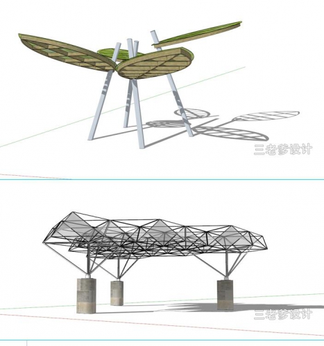 图片[4]-现代构筑物景观亭sketchup创意构架商业街廊架景观设计SU模型素材 - 163资源网-163资源网