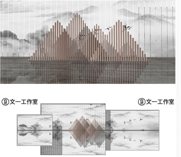 图片[3]-山水景墙山石片岩新中式禅意景观设计园林中式su模型广场背景墙 - 163资源网-163资源网