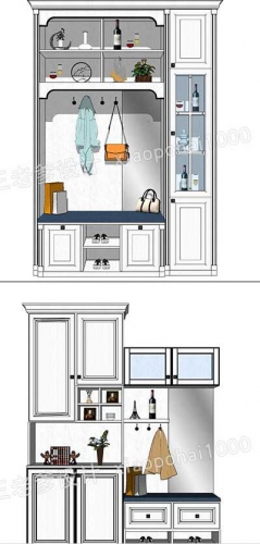 图片[4]-室内家装sketchup草图大师鞋柜玄关柜装饰柜SU模型现代欧式北欧 - 163资源网-163资源网