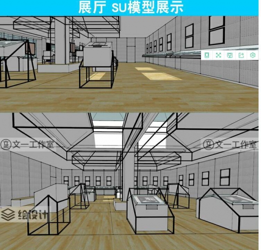 图片[3]-公共展示空间特装SU现代创意展览空间草图大师模型sketchup展厅 - 163资源网-163资源网