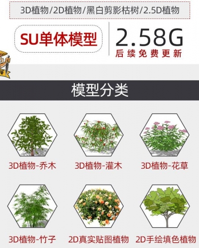 图片[2]-2D3D园林景观植物花草树木乔木花卉灌木sketchup草图大师SU模型库 - 163资源网-163资源网