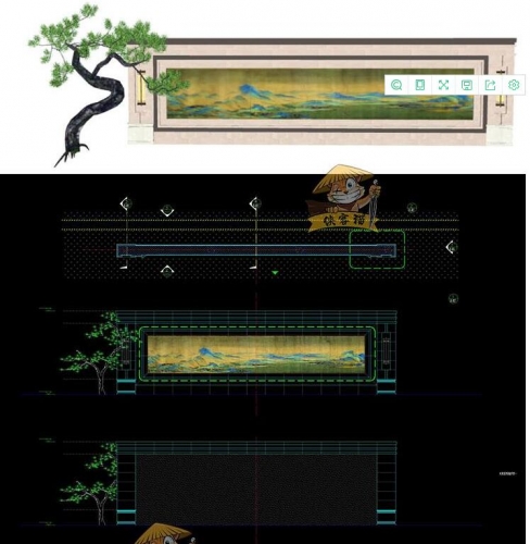 图片[3]-新中式新亚洲SketchUp格栅假山山形山水水景景墙SU模型CAD施工图 - 163资源网-163资源网