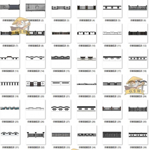 图片[5]-现代新中式欧式住宅居住区别墅铁艺大门围墙草图大师SU模型CAD图 - 163资源网-163资源网