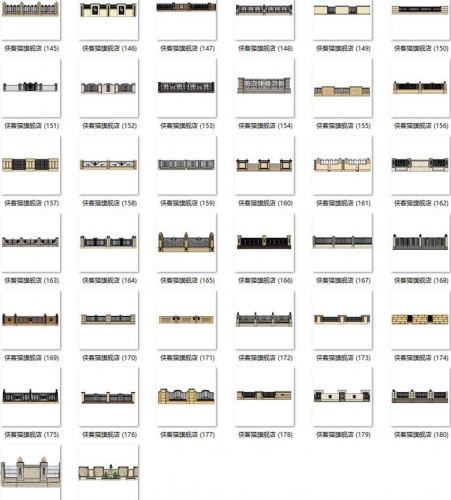 图片[11]-现代新中式欧式住宅居住区别墅铁艺大门围墙草图大师SU模型CAD图 - 163资源网-163资源网