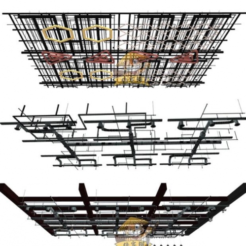 图片[4]-LOFT工业风SketchUp商场商城办公室工装管道消防天花吊顶SU模型库 - 163资源网-163资源网