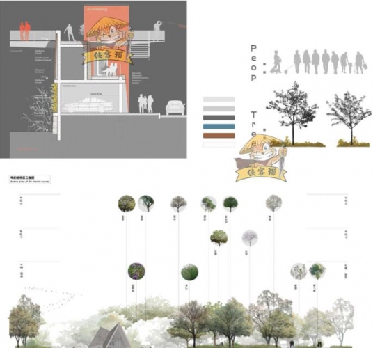 图片[3]-建筑园林景观设计人物植物纹理贴图参考图剖立面图PSD素材模板 - 163资源网-163资源网