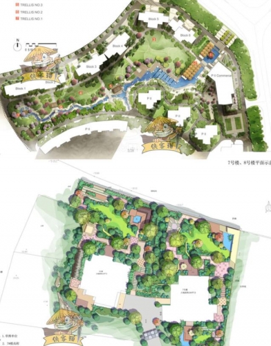 图片[3]-小清新居住区住宅小区园艺园林景观彩平图平面图PSD源文件素材 - 163资源网-163资源网