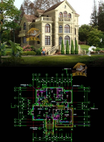 图片[3]-独栋别墅住宅自建房建筑设计SU模型CAD施工图3DMAX模型效果图素材 - 163资源网-163资源网