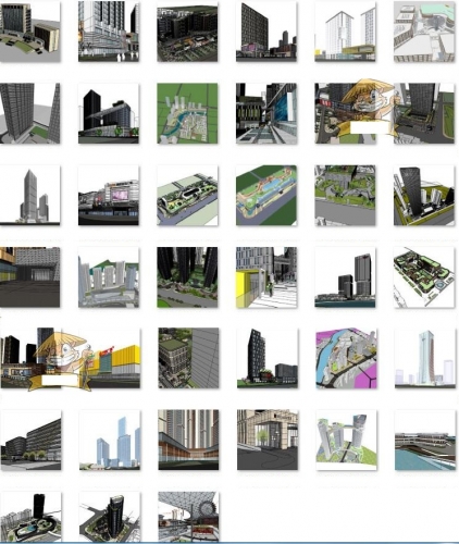 图片[3]-商场商城商业综合体SketchUp办公楼写字楼购物中心广场建筑SU模型 - 163资源网-163资源网