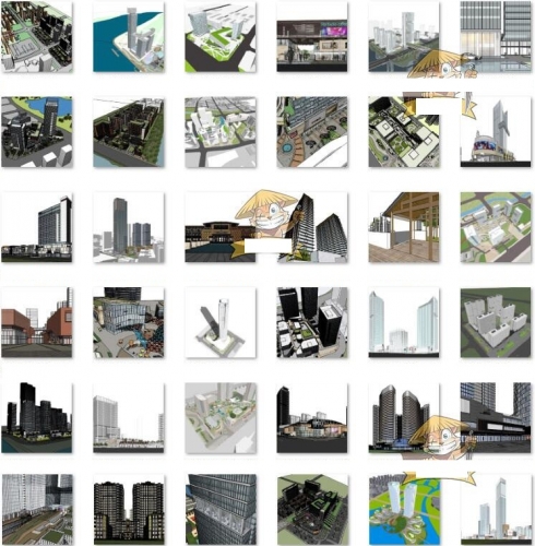 图片[2]-商场商城商业综合体SketchUp办公楼写字楼购物中心广场建筑SU模型 - 163资源网-163资源网