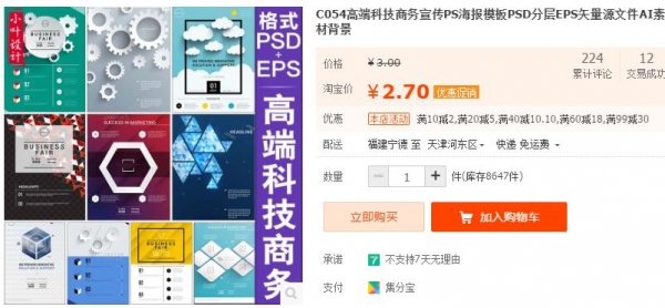 C054高端科技商务宣传PS海报模板PSD分层EPS矢量源文件AI素材背景 - 163资源网-163资源网