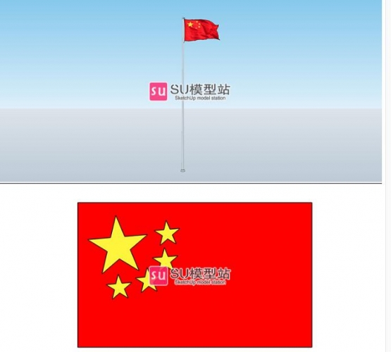 图片[3]-SU中国国旗党旗五星红旗模型草图大师升旗台SketchUp模型素材合集 - 163资源网-163资源网