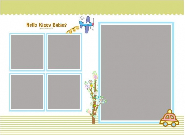 图片[2]-2018儿童模板psd竖板版4张5张多照片可爱相册模板影楼ps设计素材 - 163资源网-163资源网