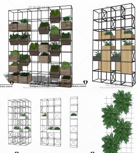 图片[2]-sketchup室内植物绿植墙花架垂直绿化草图大师su家装工装模型LQ - 163资源网-163资源网