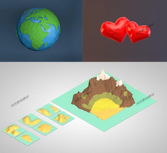 图片[2]-虚拟货源：C4D低面体模型LowPoly风格精品模型素材 电商卡通城市素材合集包 - 163资源网-163资源网