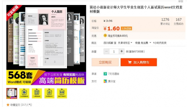 简洁小清新设计师大学生毕业生创意个人面试简历word文档素材模版 - 163资源网-163资源网