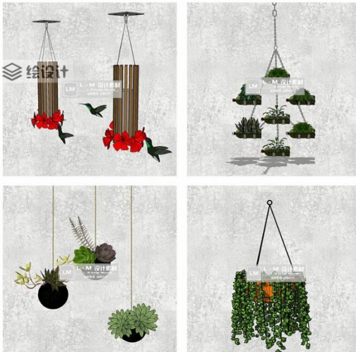 图片[4]-SU模型吊挂植物花卉吊兰室内阳台盆景绿化景观园林草图大师su素材 - 163资源网-163资源网