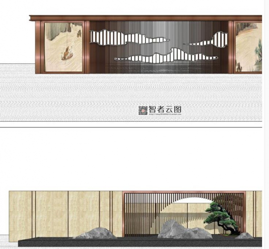 图片[3]-sketchup模型新中式禅意山水景墙园林景观设计小品草图大师su模型 - 163资源网-163资源网