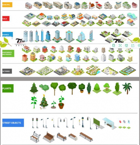 图片[3]-卡通手绘2.5D创意场景等距立体建筑人物植物AI矢量插画UI素材模板 - 163资源网-163资源网