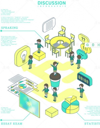 图片[3]-卡通2.5D等距3D立体儿童学习课程培训教育场景学生人物ai插画模板 - 163资源网-163资源网