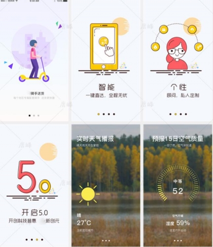 图片[3]-ui引导页手机APP移动端软件UI界面启动页PSD扁平化插图设计模板 - 163资源网-163资源网