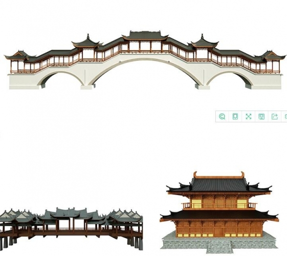 图片[3]-3D立体中式庭院凉亭高塔景观古建筑图元素PNG免抠C4D立体模型素材 - 163资源网-163资源网