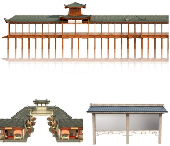 图片[5]-3D立体中式庭院凉亭高塔景观古建筑图元素PNG免抠C4D立体模型素材 - 163资源网-163资源网