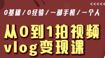 从0到1拍视频vlog变现课，5分钟每天，每月多赚1W - 163资源网-163资源网