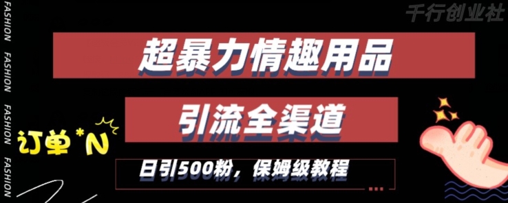 最新情趣项目引流全渠道，自带高流量，保姆级教程，轻松破百单，日引500+粉【揭秘】 - 163资源网-163资源网